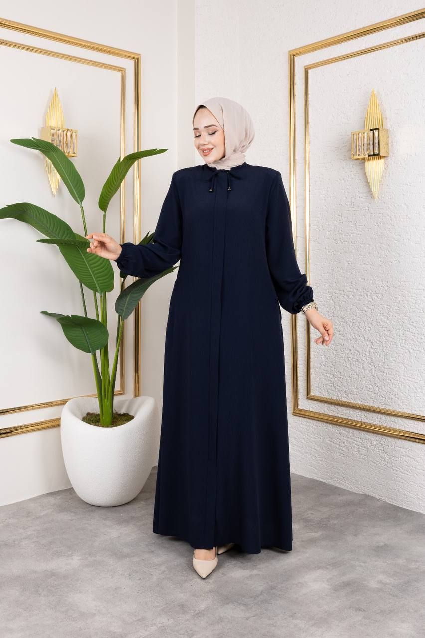 Modern Lacivert Ferace - Bürümcük Tesettür - Görsel 2