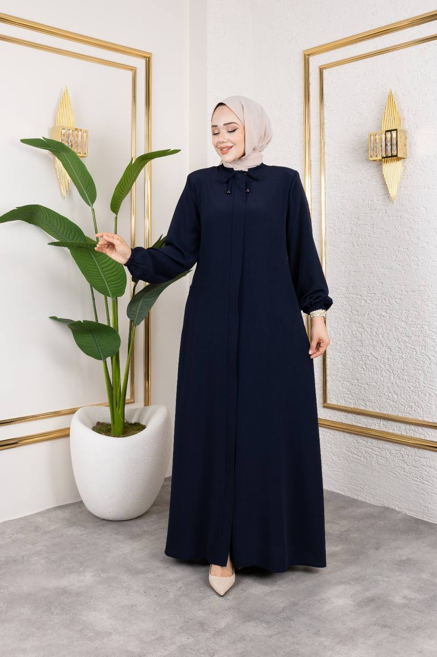 Modern Lacivert Ferace - Bürümcük Tesettür - Görsel 3