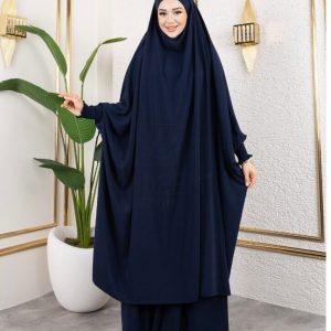 Lacivert Medine İpeği Tesettür Çarşaf
