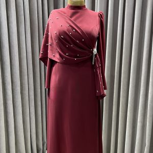 Lareyn Bordo Abiye