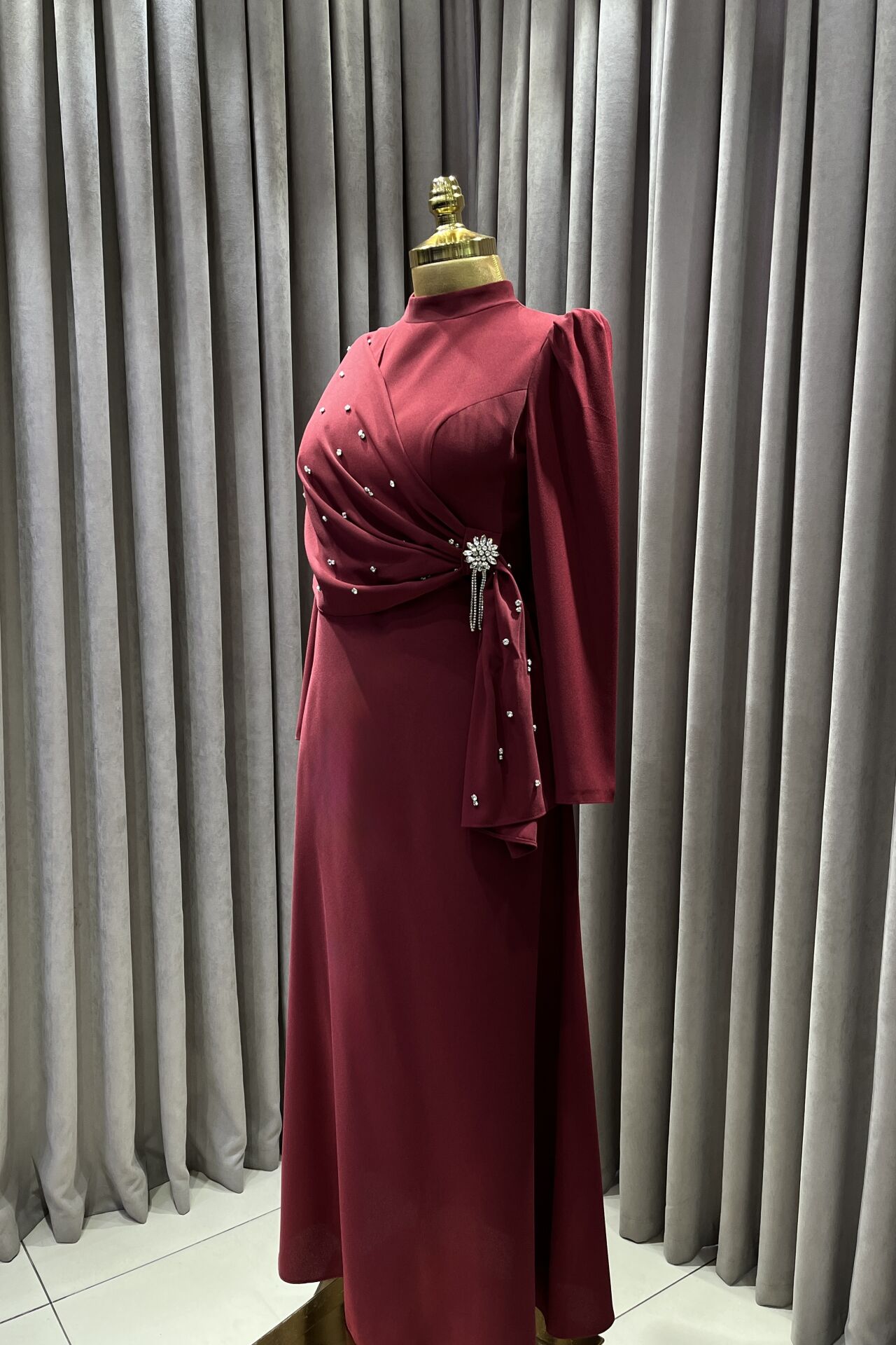 Lareyn Bordo Abiye - Görsel 3